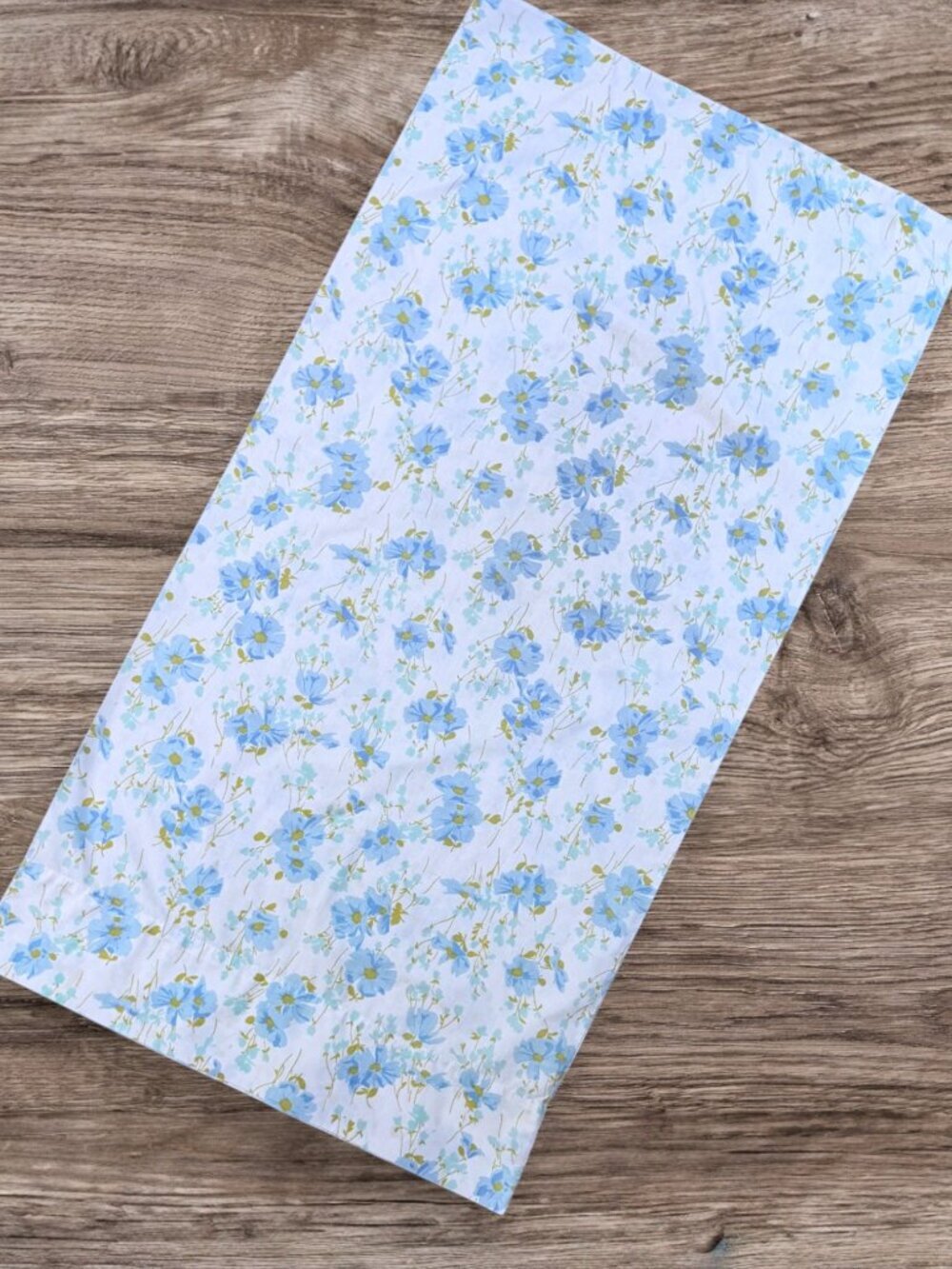 Vintage Blue Floral King Pillowcase Cottagecore Prairie Farmhouse Bedding